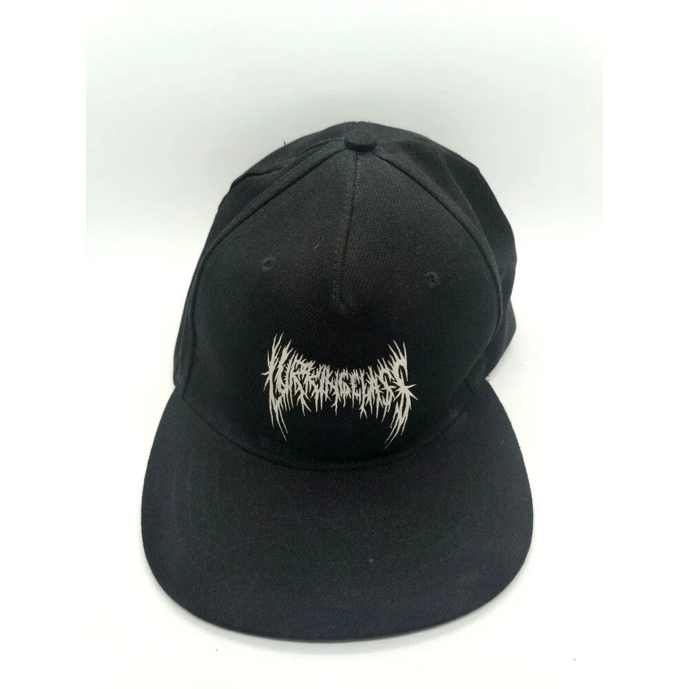 Lurking Class Font Script Adjustable Snapback Black Hat Cap Cotton